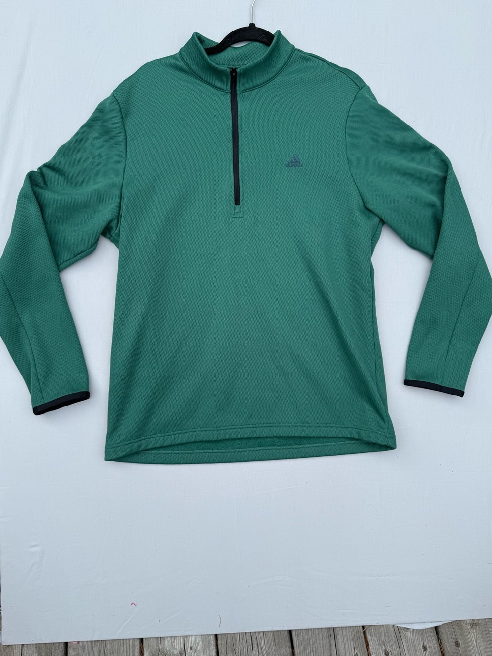 adidas Green Half-Zip Mock Neck Pullover